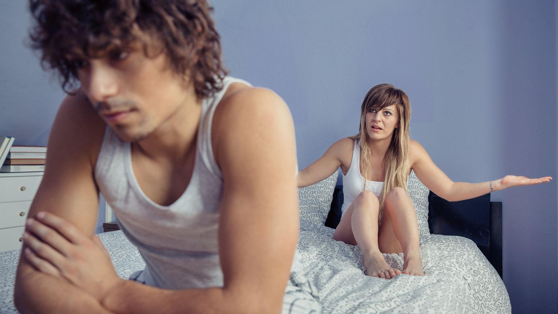 Adhd and sex addiction: man struggling with adhd symptoms conversing with woman